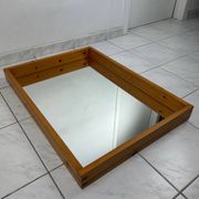 Miroir scandinave vintage en bois de pin