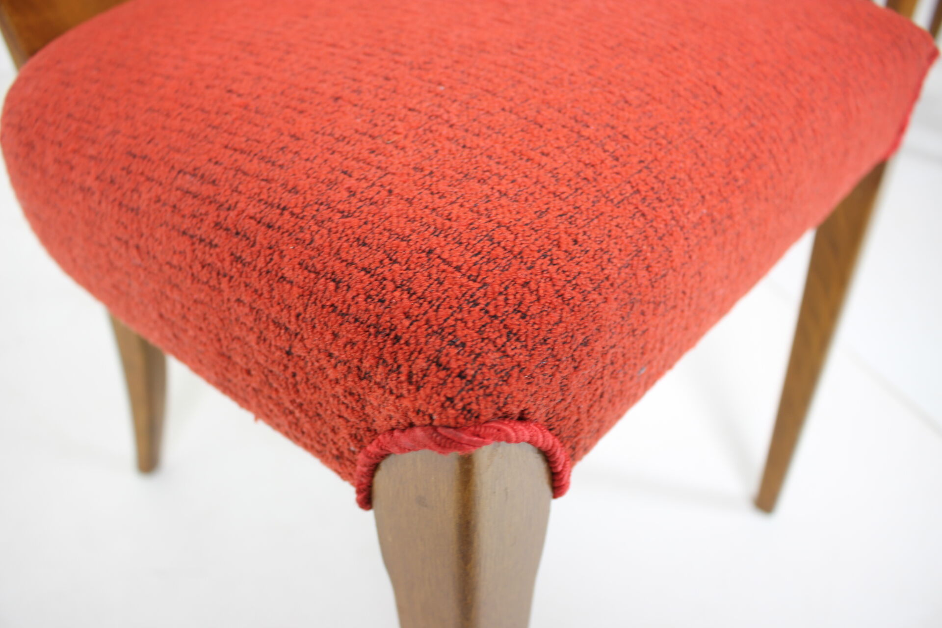 Set of four restored dining chairs model H-214 designed by Jindřich Halabala, 1950's.