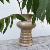 Vase organique en céramique beige vintage 1970