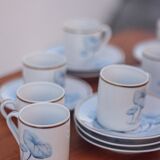 Lot de 8 tasses et soucoupes Deshoulieres porcelaine de Limoges