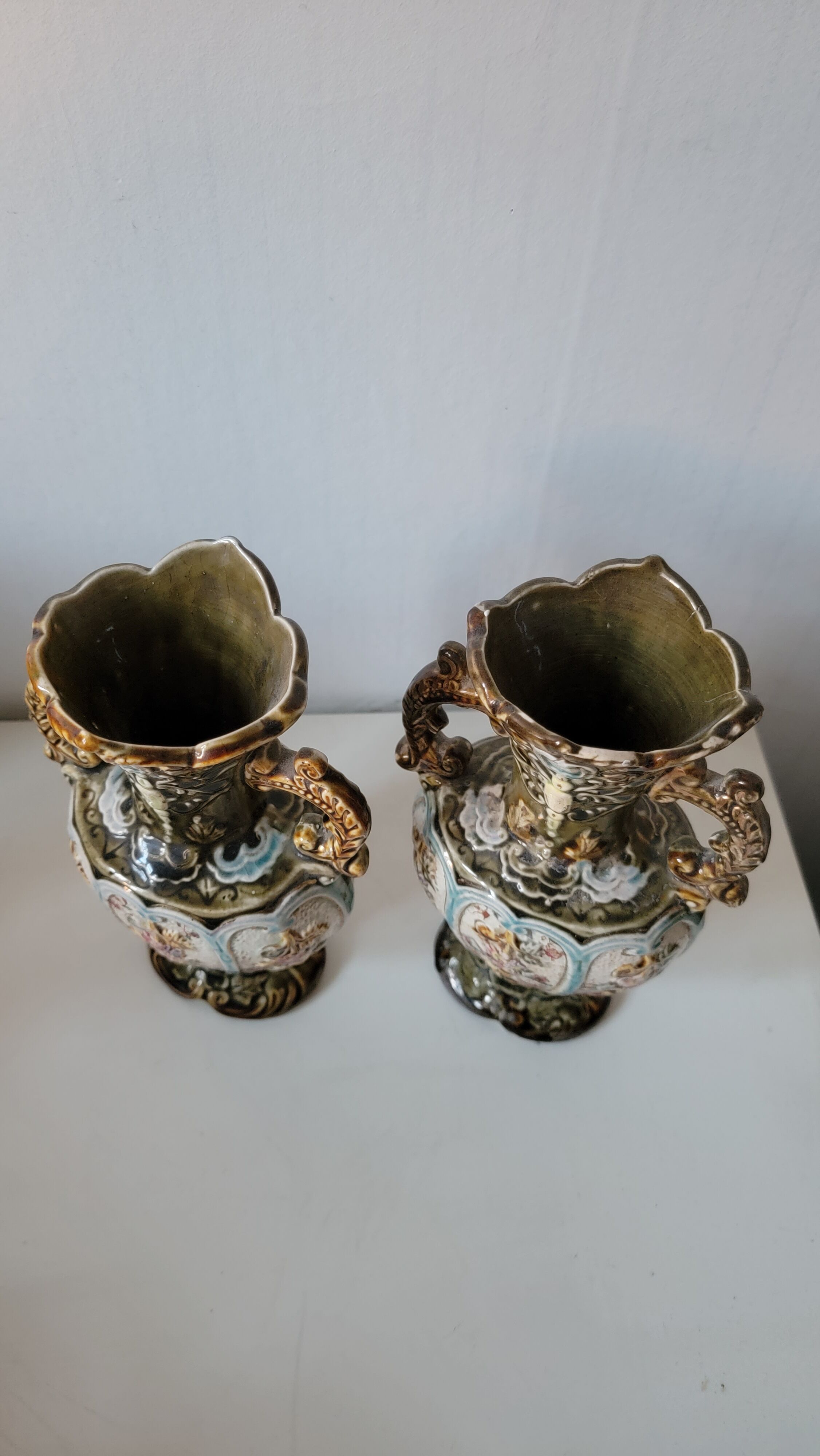 Duo of rococo vases