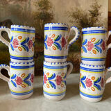 6 ceramic cups signed hc