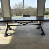Industrial dining table in steel and cast iron - large size