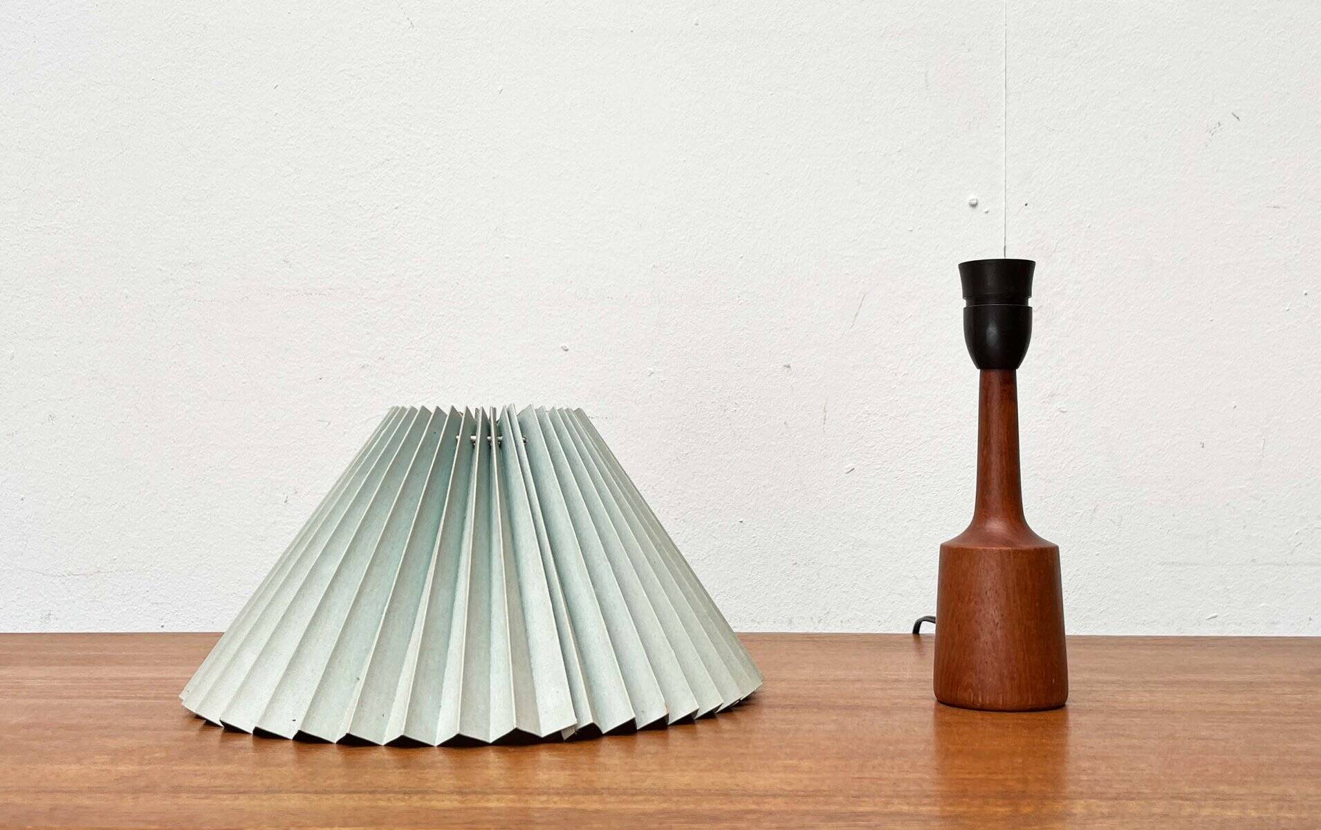 Danish modern teak table lamp from the mid-century, 1960s.