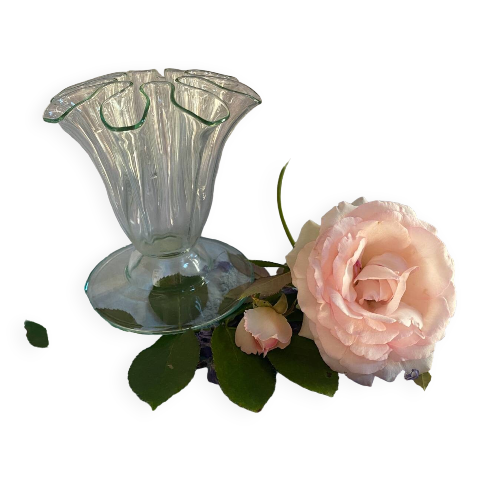 Original old glass vase