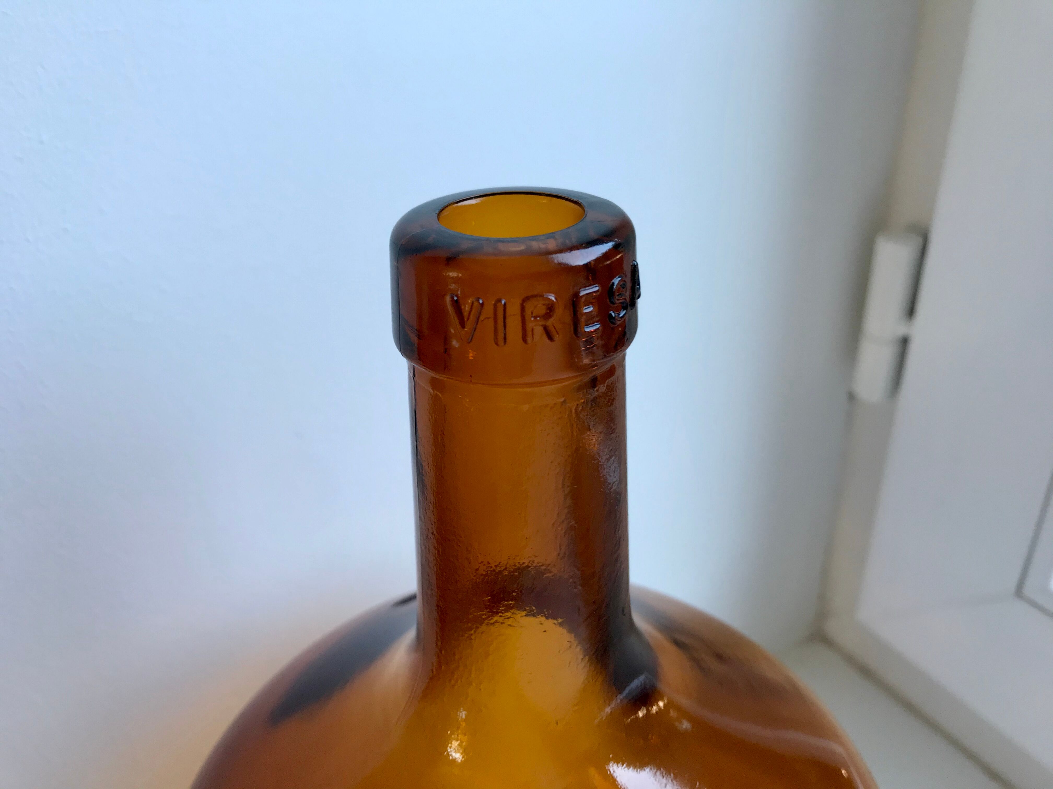 Dame-jeanne viresa couleur ambre vintage