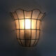Pair of vintage wall lamps in mother-of-pearl and gilded brass 1970
