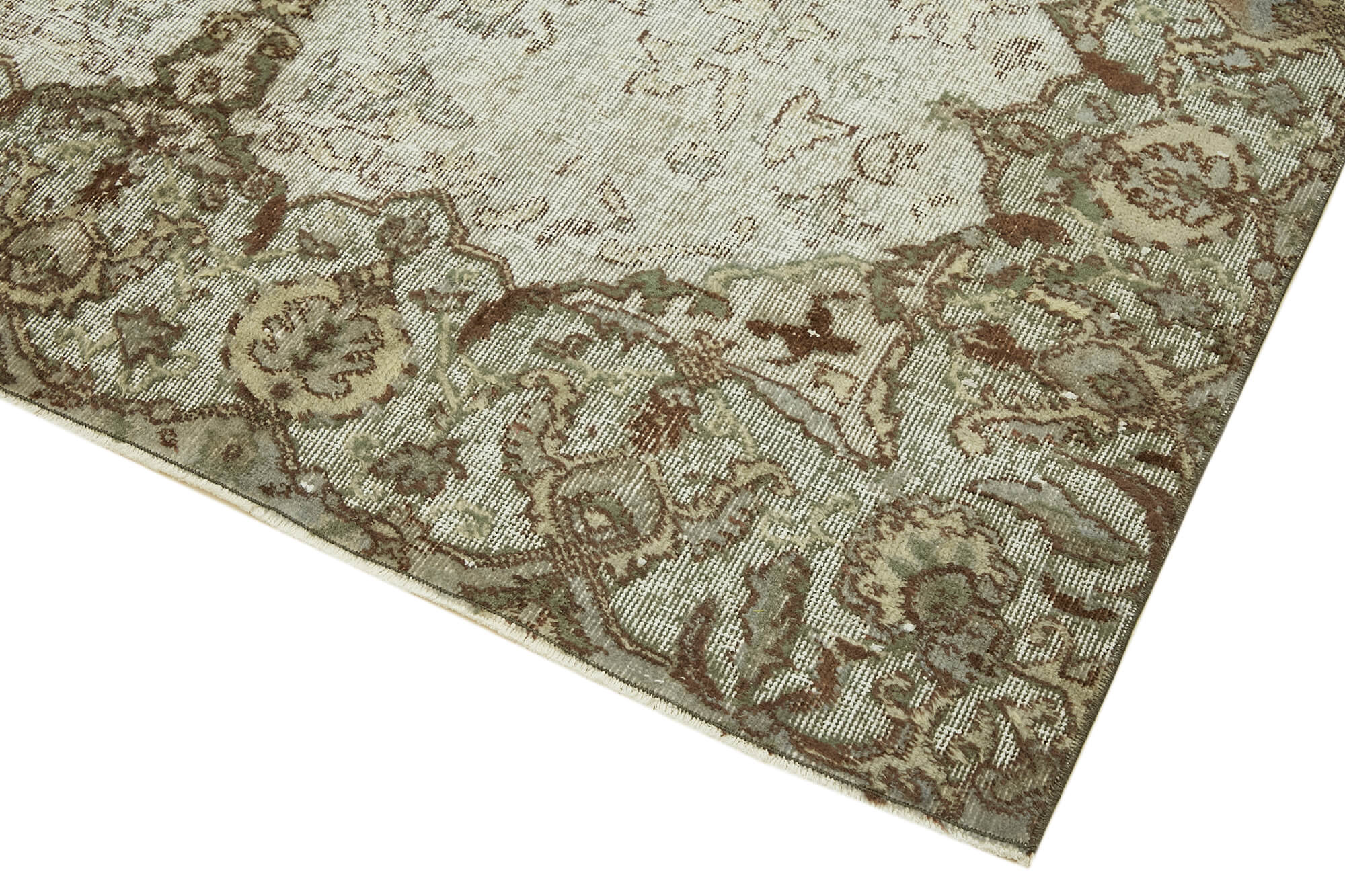 Handwoven overdyed turkish 1970s 185 cm x 276 cm grey carpet