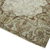 Handwoven overdyed turkish 1970s 185 cm x 276 cm grey carpet