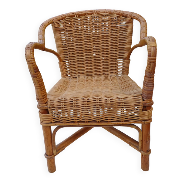 Fauteuil enfant Bambou Rotin Vintage — Beyit