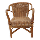 Fauteuil enfant Bambou Rotin Vintage