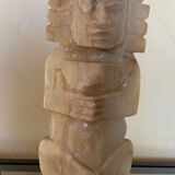 Carved onyx lamp – Pre-Columbian/Aztec style – Vintage