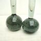 Set of 2 bubbled blown glass vases