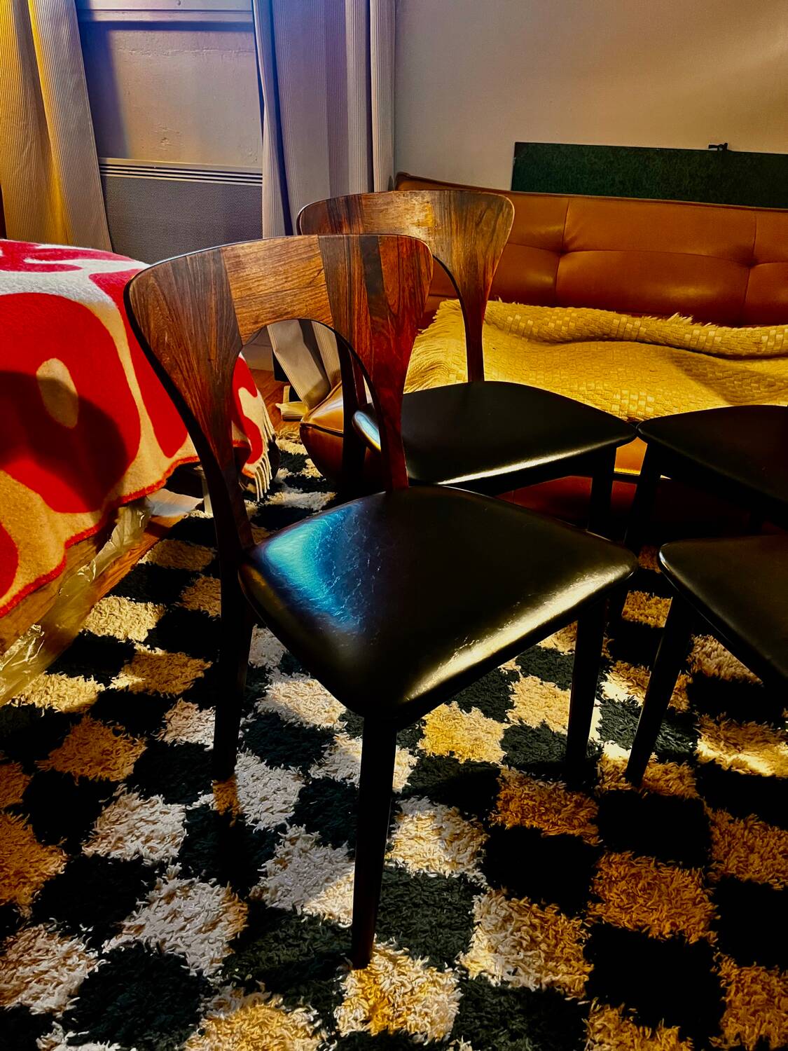 Set of 4 Scandinavian teak chairs