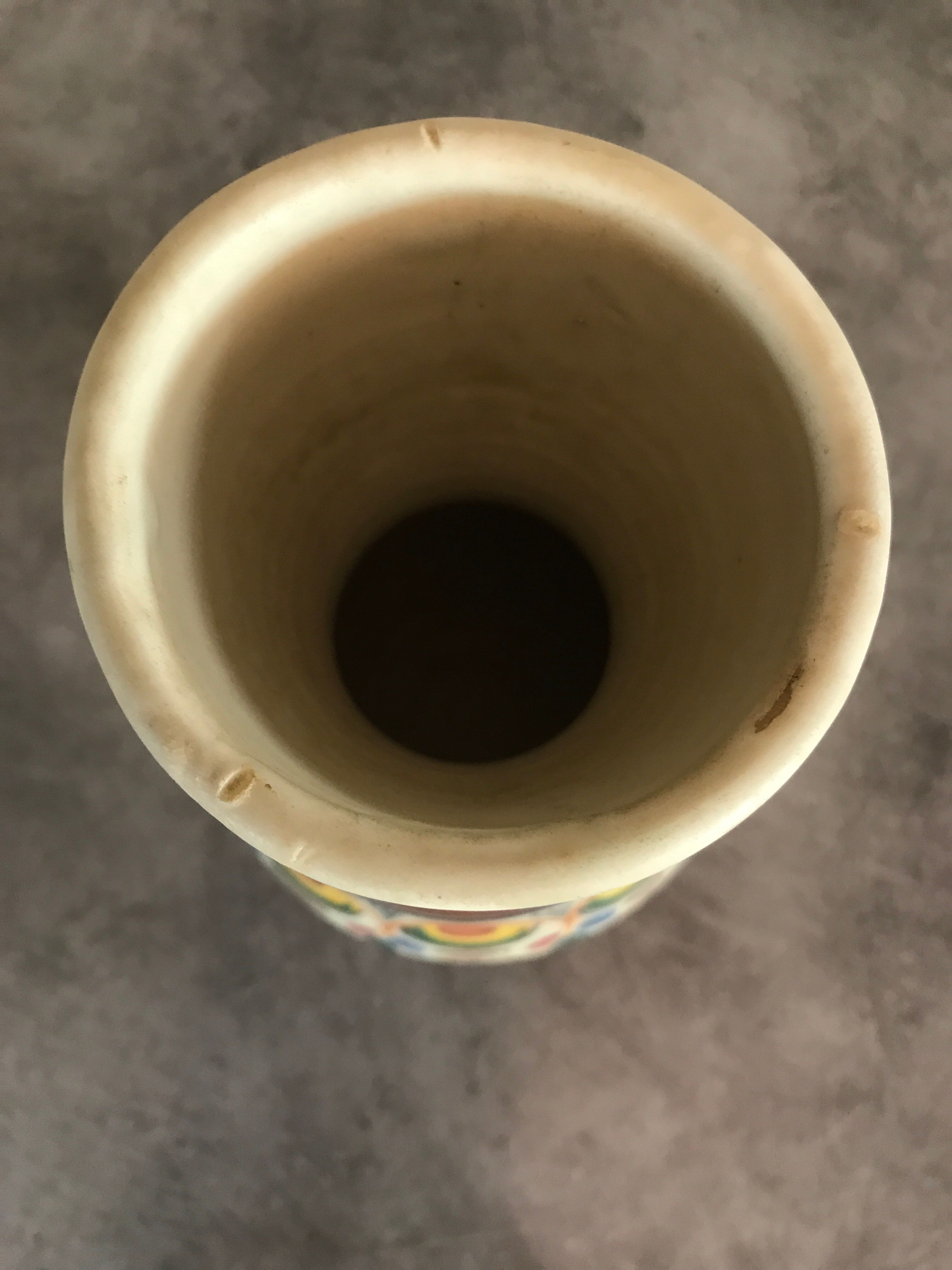 Vase pottery decorative porcelain stoneware decoration of painting polychrome hand 24 cm