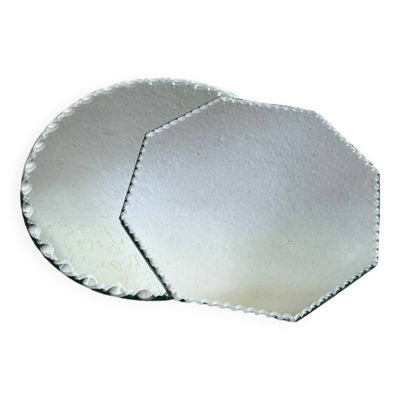 Plateaux miroirs biseautés anciens (X2)