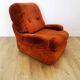 Fauteuil vintage en velours brique