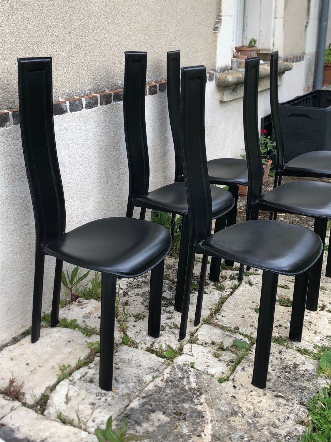 Set of 6 chairs Roche Bobois Cattelan Italia 80s