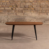 Tinted walnut coffee table with 4 black legs (100x40cm)