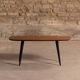 Tinted walnut coffee table with 4 black legs (100x40cm)