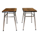2 vintage beech Formica bedside stools