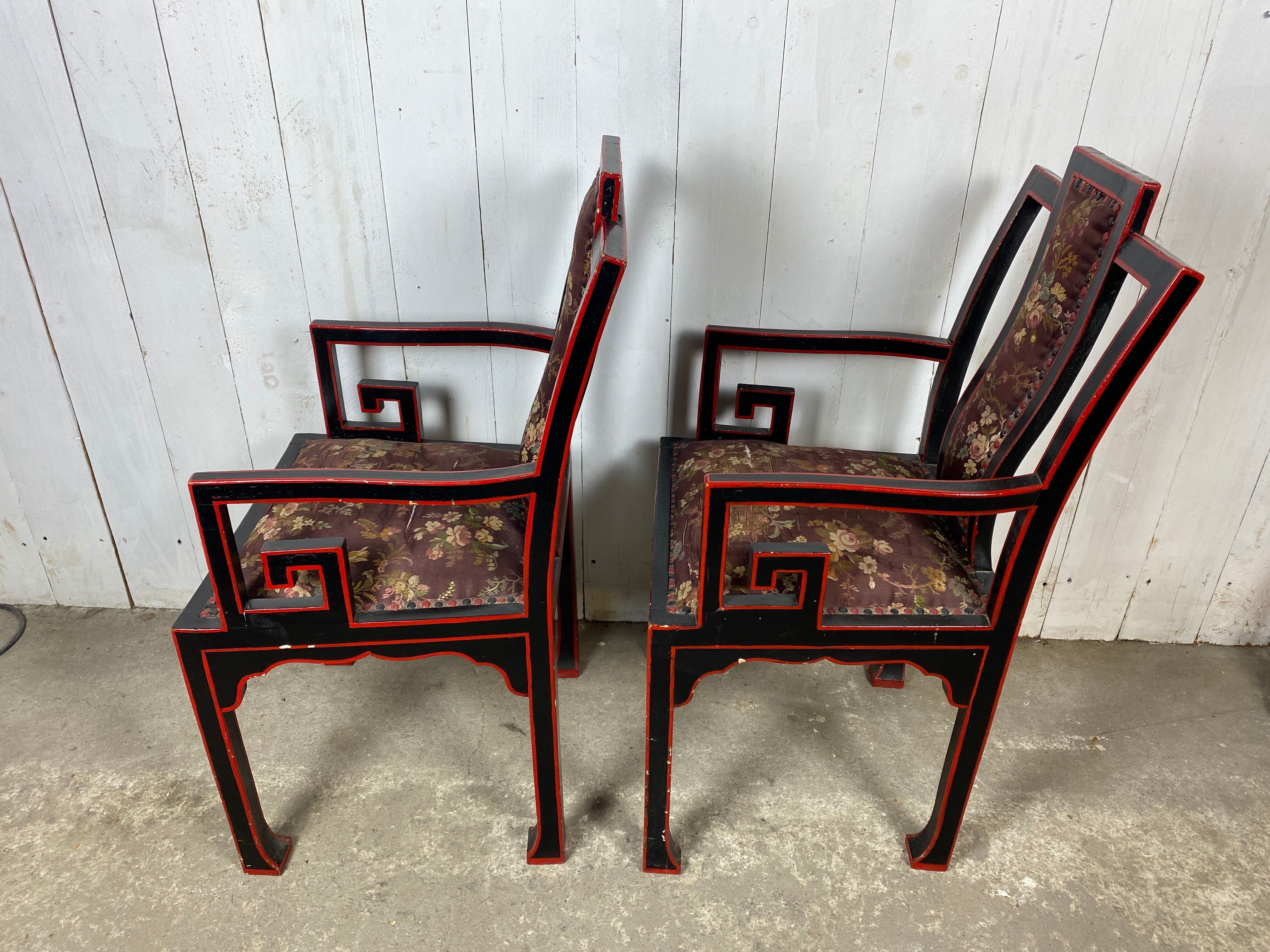 Fauteuils chinois broderie de soie