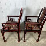Fauteuils chinois broderie de soie