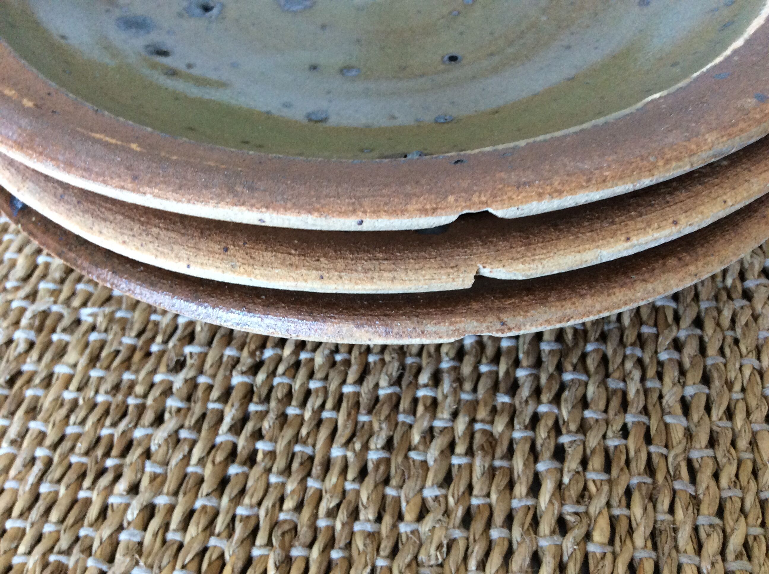 Set of stoneware plates