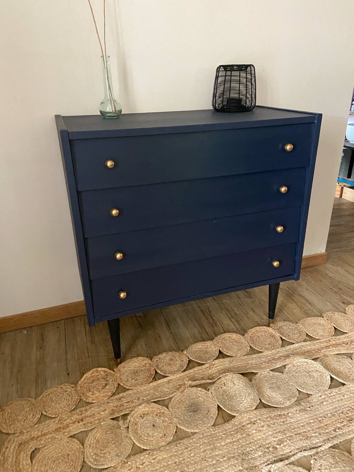 Vintage dark blue chest of drawers