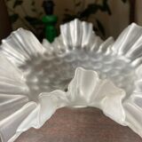 Transparent molded glass suspension in flower shape