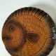 6 antique fish barbotine plates – Saint-Clément