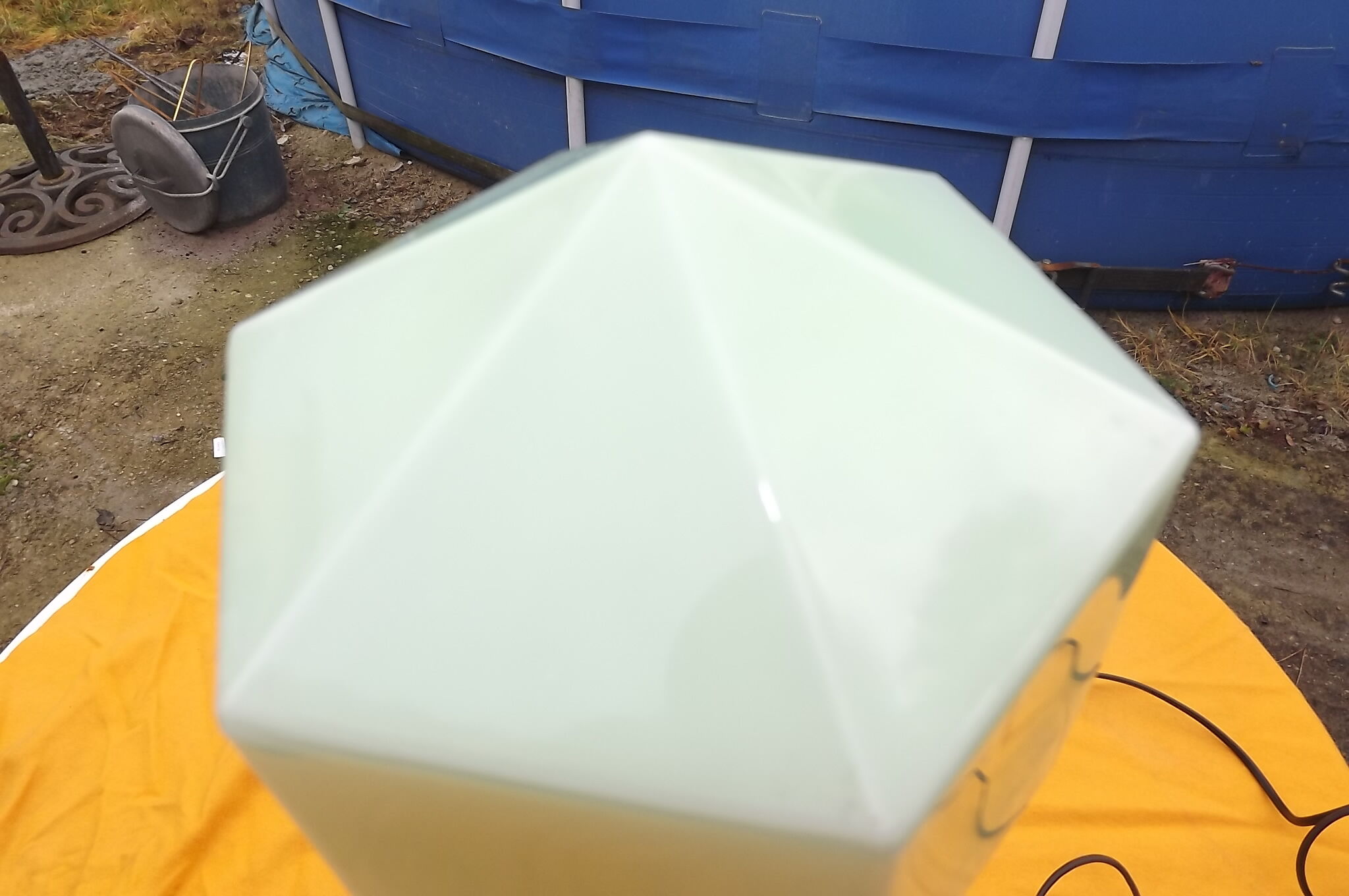 Year 60/70 Chrome and frosted glass lamp