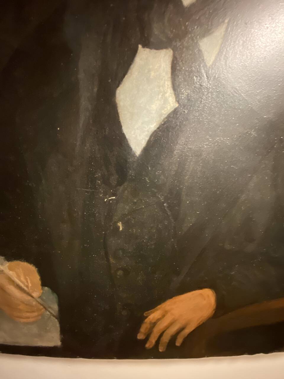 Old painting, portrait of Louis Vallez (1807-1857), 19th century