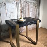 Table d'appoint bois brûlé