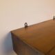Small vintage wall console in patinated wood with two drawers.