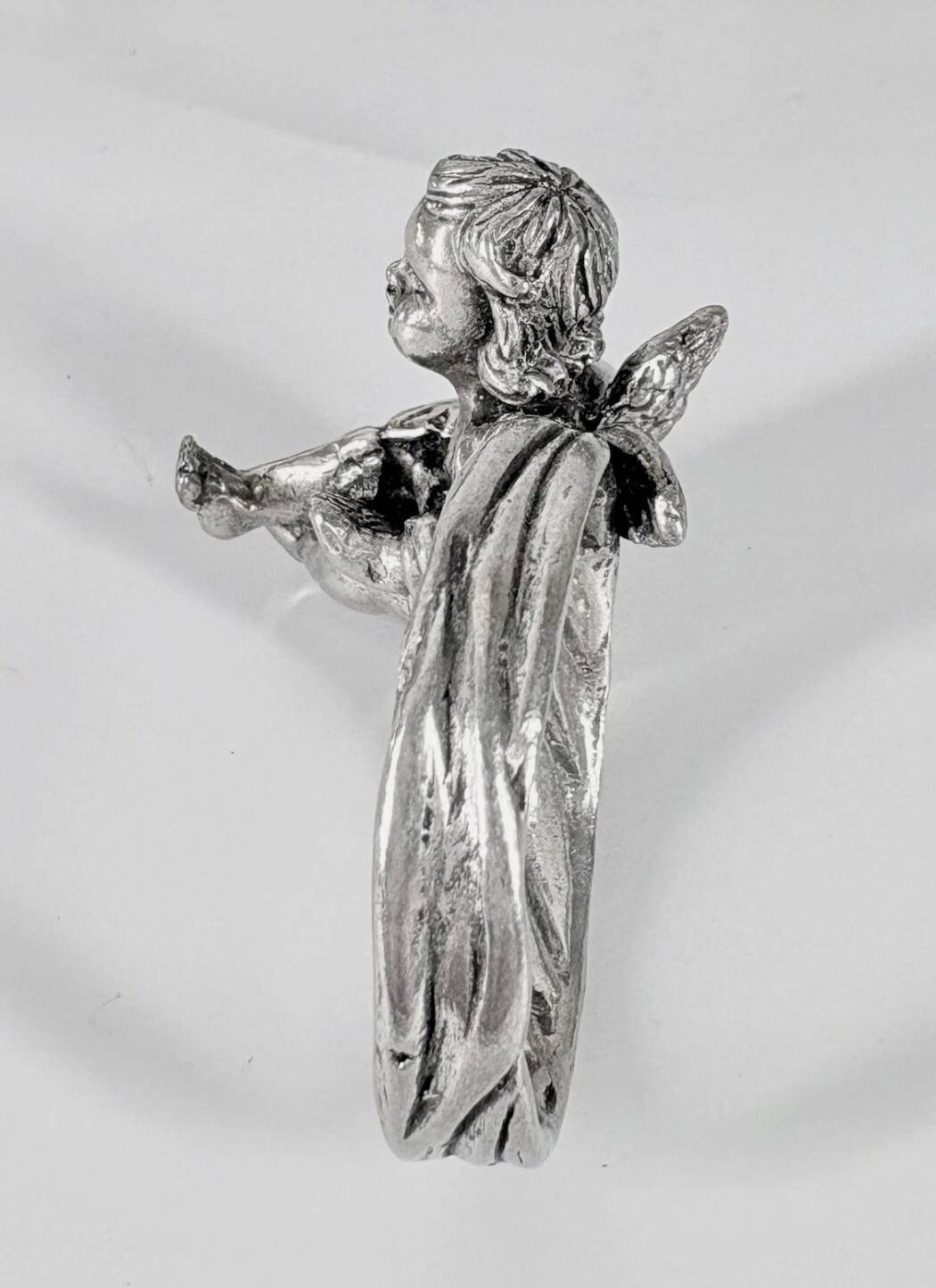Set of 10 Silver-Plated Cherub Napkin Rings, Vintage Table Décor Putti Figurine