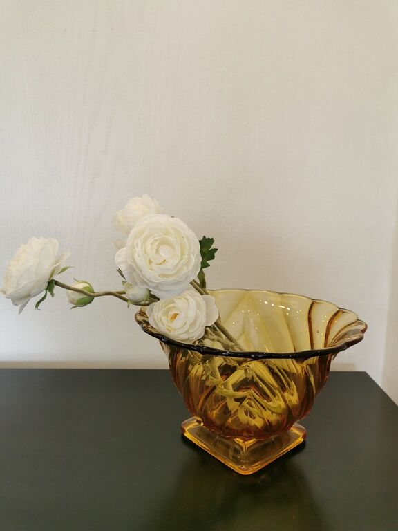 Glass cut style art deco yellow