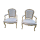 Pair of Louis XV style lacquered armchairs