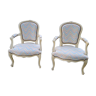 Paire de fauteuils laqué style Louis XV