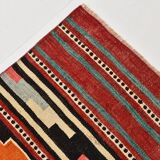 2x13 Green & Red Stair Kilim Runner Rug, 72x387Cm