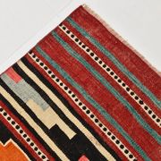 2x13 Green & Red Stair Kilim Runner Rug, 72x387Cm