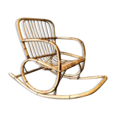 Vintage childrens rattan rocking chair