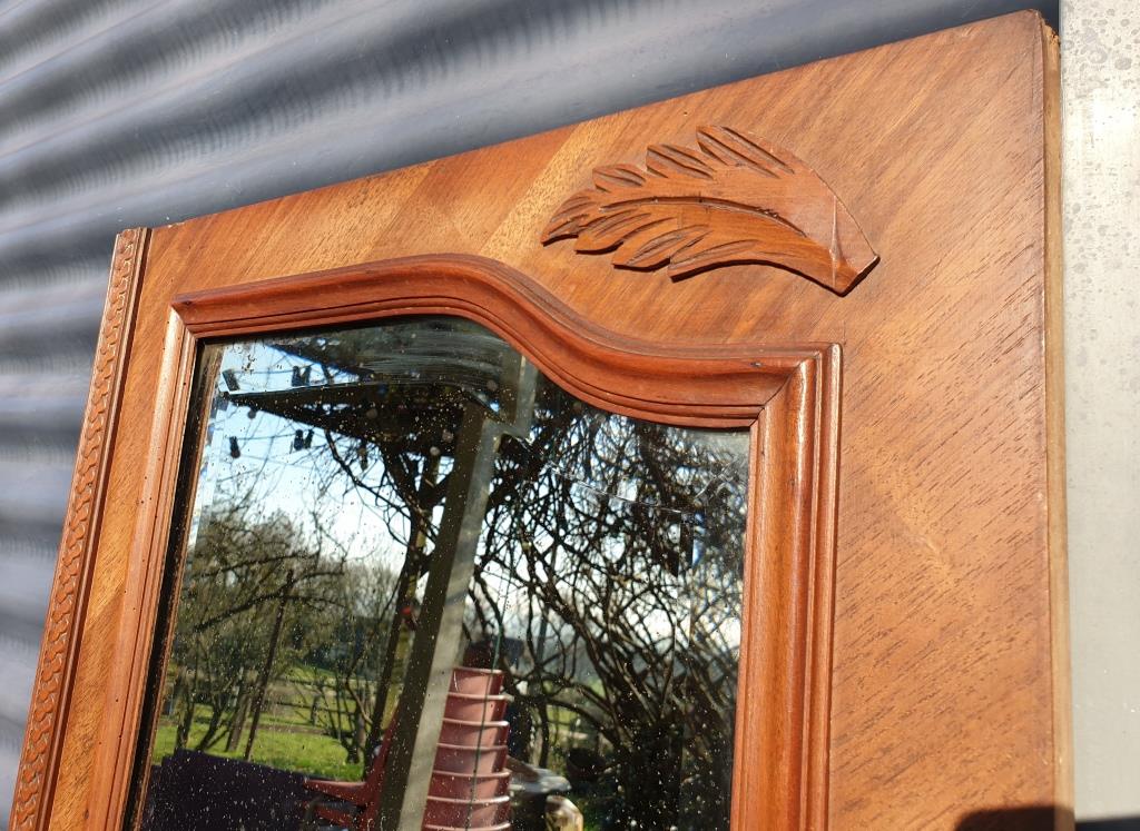 Beveled door mirror "in its juice" XIXth