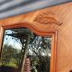 Beveled door mirror "in its juice" XIXth