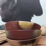 Trio ceramic style bowls brown earth