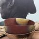 Trio ceramic style bowls brown earth