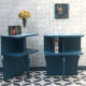 Pair of bedside blue
