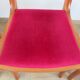 Solid cherry wood chairs and red velvet seat - Set of 4 - Louis Philippe style