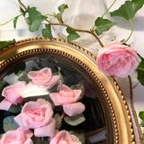 Oval frame domed glass curved roses