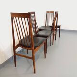 Set of 4 vintage Scandinavian style rosewood chairs from the 60s, by Ernst Martin Dettinger